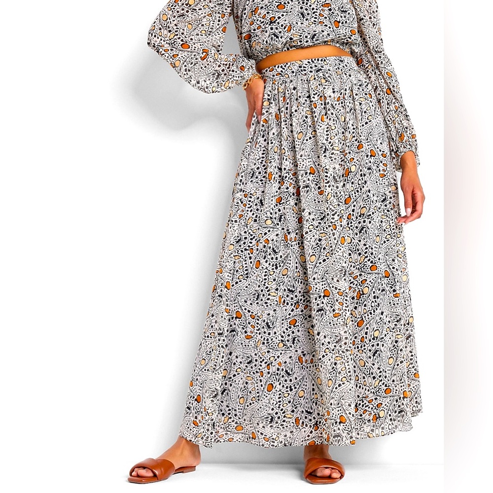 Express x Rachel Zoe Butterfly Print Maxi Skirt
